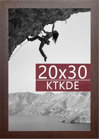 KTKDE 20x30 Picture Frame Wooden with Polished Plexiglass, Studio Gallery Vertical & Horizontal Wall Hanging Large Poster Frame for Photos,Minimalist Style -Any style Best gift