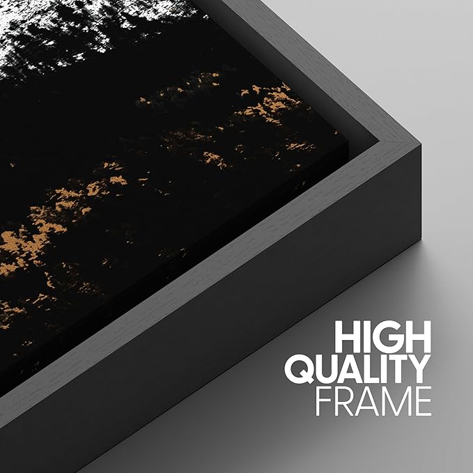 SIGNWIN 3 Piece Framed Canvas Wall Art Black and White Mountain Tops Photo Nature Wilderness Illustrations Abstract Traditional Home Artwork Decoration for Living Room,Bedroom - 16"x24"x3 Black