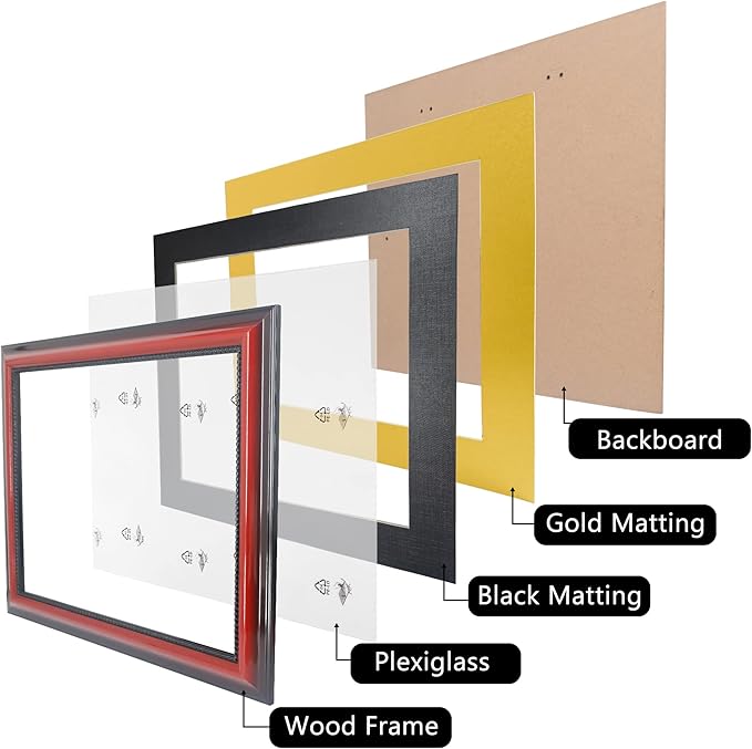 11x14 Diploma Degree Frame with Mat or Display 15x18 Certificates without Mat,Solid Wood,Cherry Finish with Intricate Black Rope Detail,UV Protection Acrylic