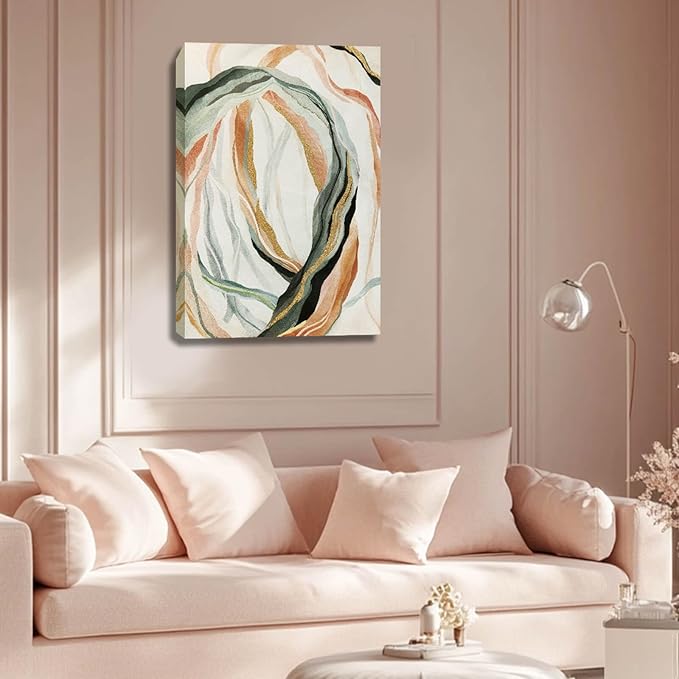 Modern Canvas Wall Art Line Decorative Pictures Colorful Artwork for Wall 24"x36" Home Decorations for Living Room Office