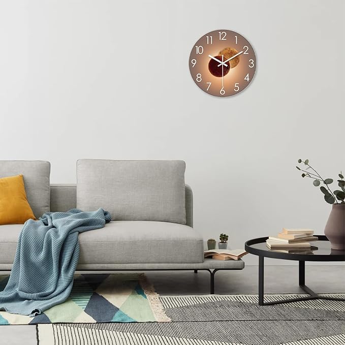 XNM Analog 14 Inch Kitchen Clocks Wall Battery Operated Analog Clock for Wall Silent Wall Clock Non Ticking