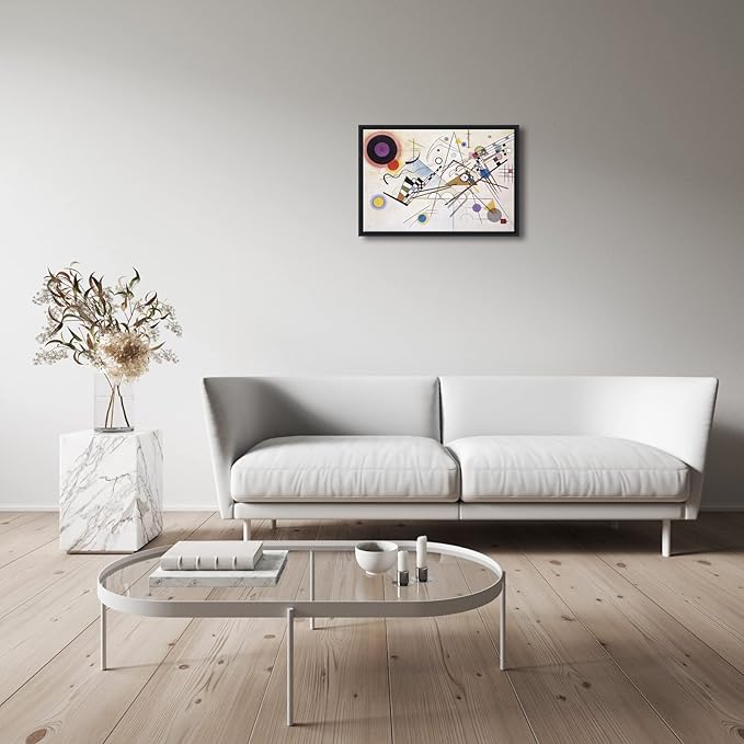 Wieco Art Framed Canvas Wall Art Wassily Kandinsky Composition VIII Picture Print of Abstract Famous Paintings Canvas Prints for Living Room Home Decor Wall Decorations