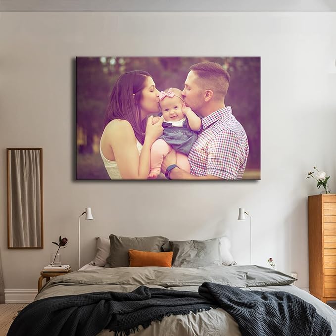 Looife 48"x32" Custom Canvas Prints, Custom Picture Personalized Wall Art with Your Photo on Canvas for Wall Decor