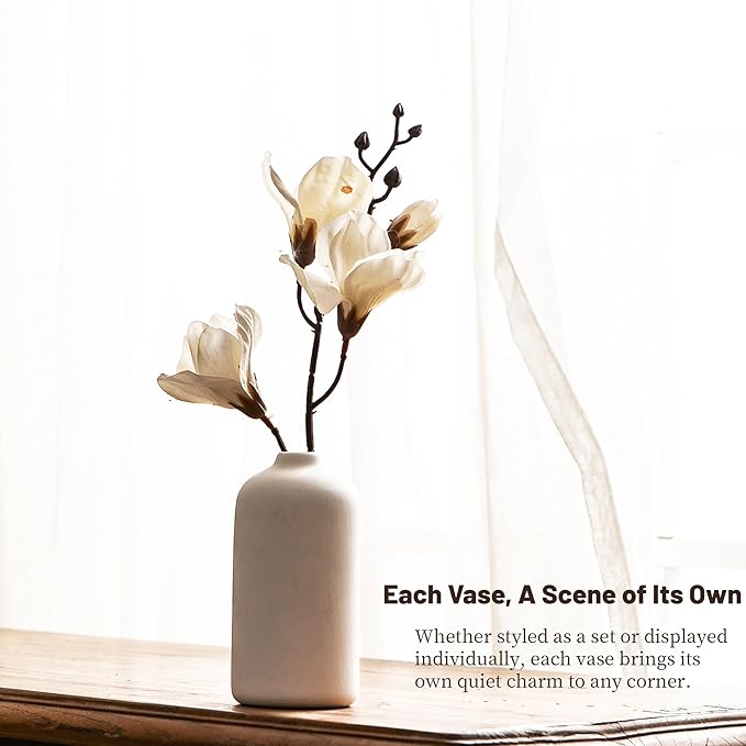 Ceramic Bud Vases, White Mini Vase Set of 11, Small Pottery Vases for Flowers Mini Ceramic Vases for Pampas Grass Vase Bulk for Wedding Table Centerpieces Decoration Boho Home Decor DIY Gift