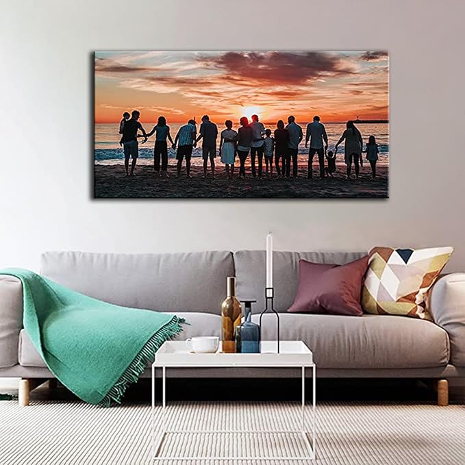 Looife 40"x20" Custom Canvas Prints with Your Photo, Personalized Wall Art with Your Photo on Canvas