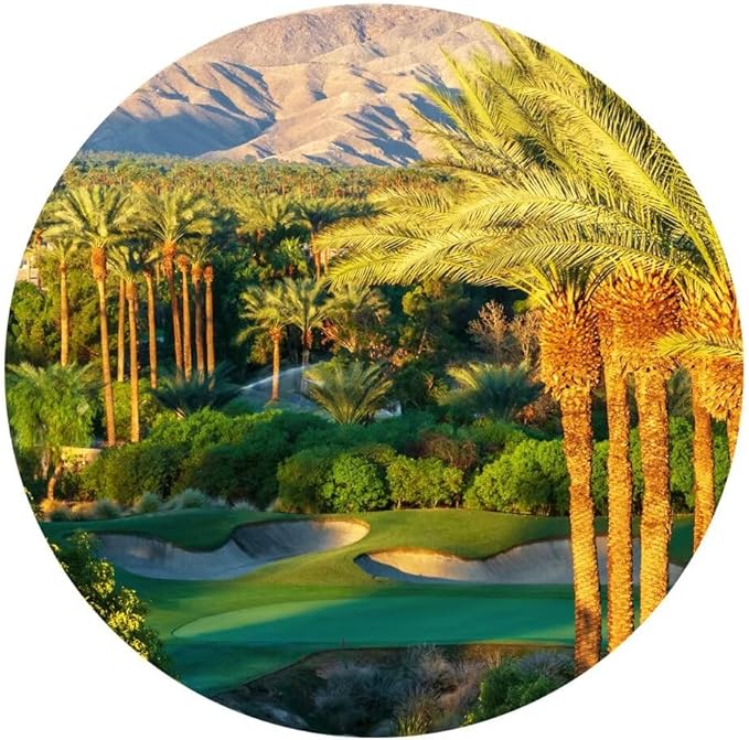 Palm Trees with Golf Course Canvas Wall Art for Living Room Bedroom Bathroom Home Decorations Coachella Valley Mountain Picture Wall Decor Prints Modern Framed Artwork Ready to Hang(12''H x 16''W)