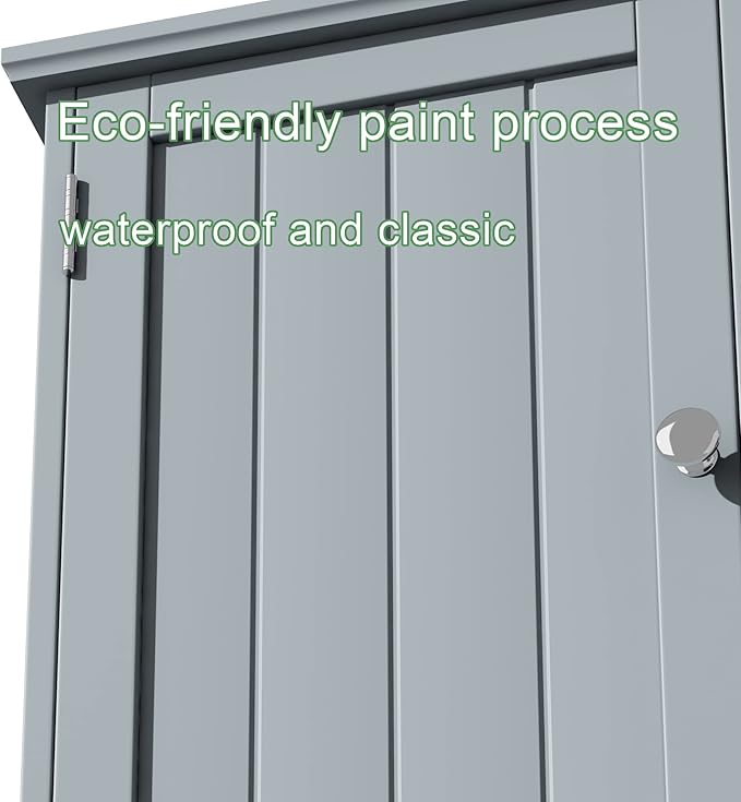 ChooChoo Bathroom Cabinet Wall Mounted 2-Door with 3 Open Shelves, Wooden Medicine Cabinets with Adjustable Shelf, Space Saver Storage Cabinets Over The Toilet for Bathroom&Living Room, Grey
