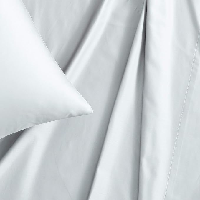 Vera Wang - King Sheet Set, Luxury Sateen Cotton Bedding, 800 Thread Count, Soft & Smooth Room Essentials (Pale Blue, King)