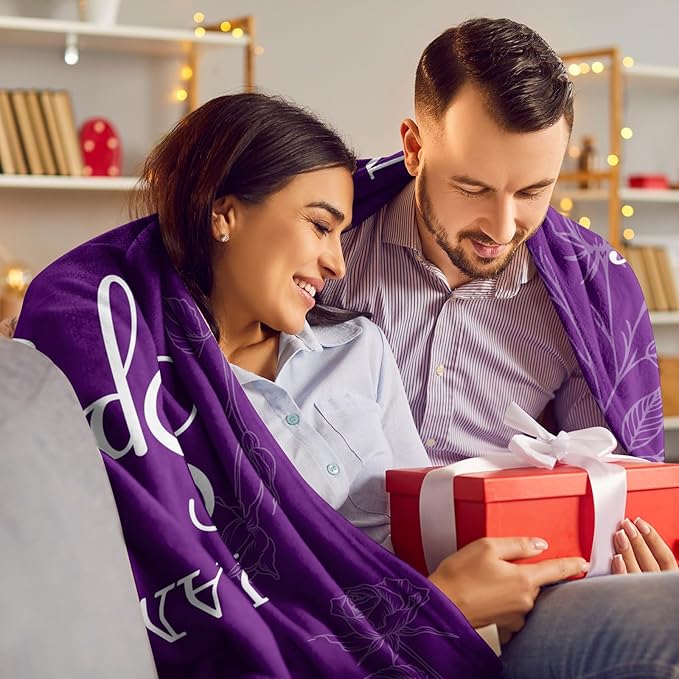 CENSIHER Gifts for Her Wife, Romantic Wife Gift from Husband, Anniversary Wedding Gifts for Women Her, Wifey Birthday Ideas, Spoiled Blanket 60x50in, Best Valentines Mothers Day Presents
