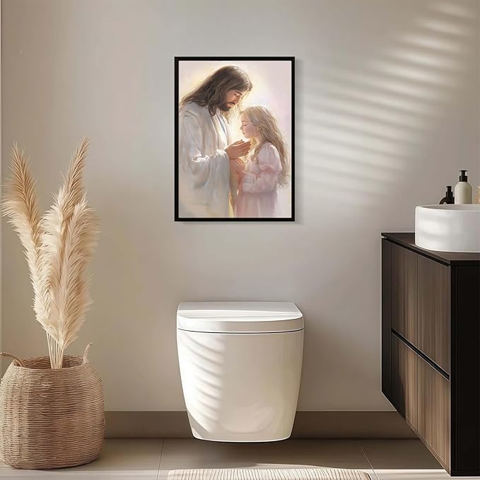 Christian Wall Art Print, Religious Scripture Biblical Decor, Faith-Based Inspirational Landscape with Cross, Digital Printed Canvas Poster for Church, Home Chapel, Prayer Room Decor