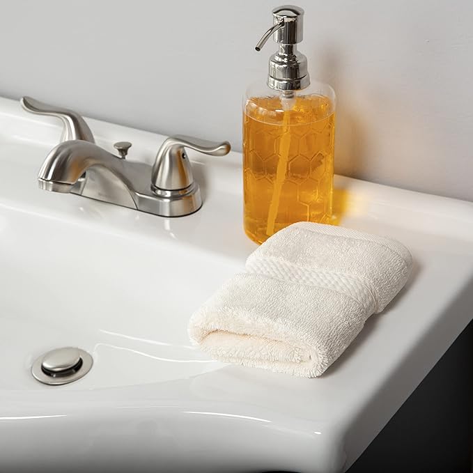 BLUENILEMILLS Premium Towel Collection, Egyptian Cotton Towels for Shower and Bathroom Assorted 6-Piece Towel Set, 30" x 55", 20" x 30", 13" x 13", Cream by Blue Nile Mills
