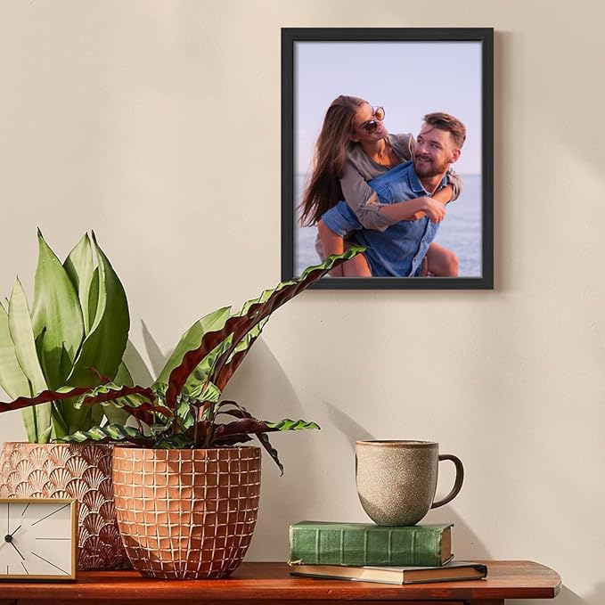 Renditions Gallery 11X14 Custom Photo Prints with Real Wood Picture Frames. Create Personalized Photos with Peel & Stick Photo Frames. Single, Black Frame