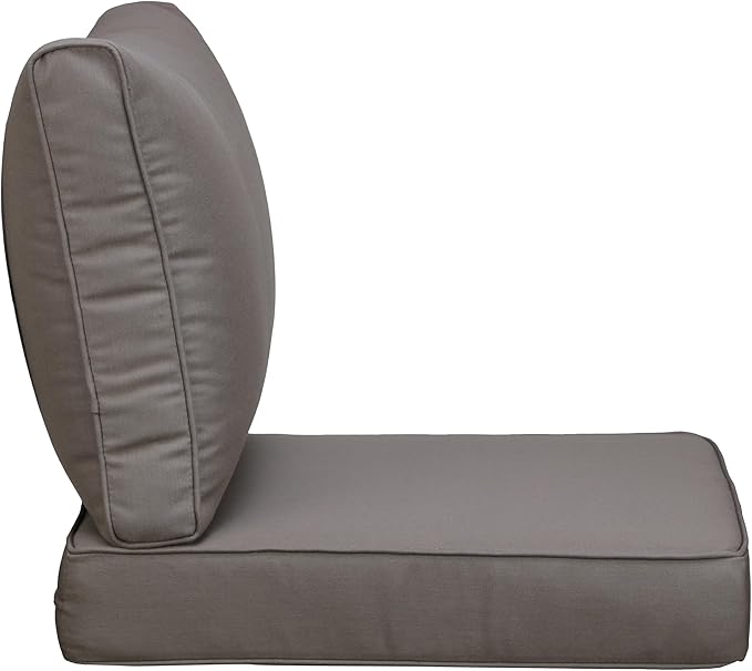 UIXE Outdoor Deep Seat Cushion Set with Slipcovers, Patio Furniture Cushions & Back Pads, Sectional Sofa Bistro Chair Cushion - Coffee, Set of 6