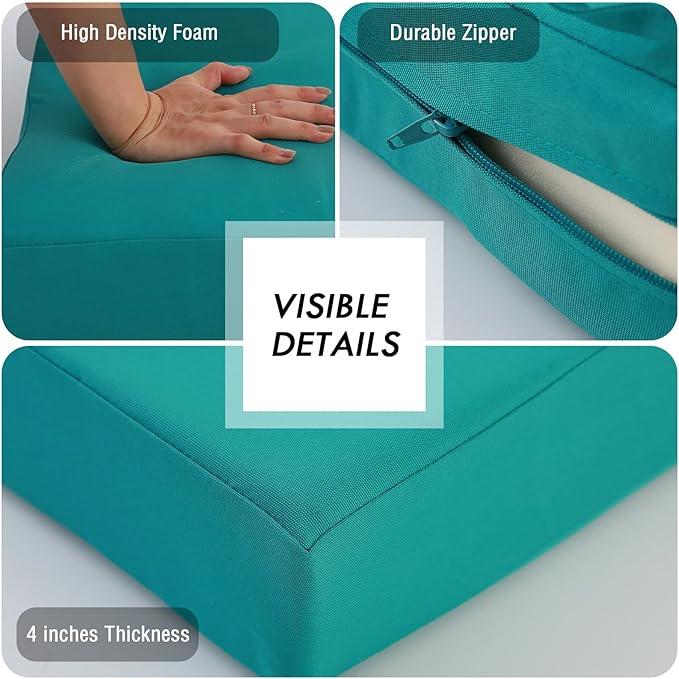 idee-home Outdoor Loveseat Cushions for Patio Furniture, 46" x 26", Patio Love Seat Sofa Cushions for Porch Garden Chair