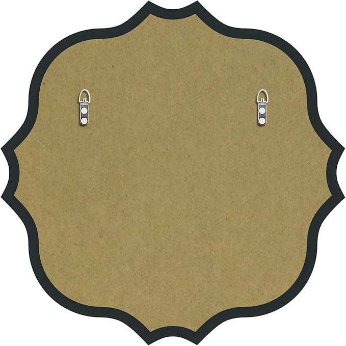 KOHROS Square Scalloped Bathroom Mirror 24" Frameless Beveled Bathroom Vanity Mirror, Anti-Rust, Tempered Glass, Wall Mirror for Bathroom Entryway Bedroom