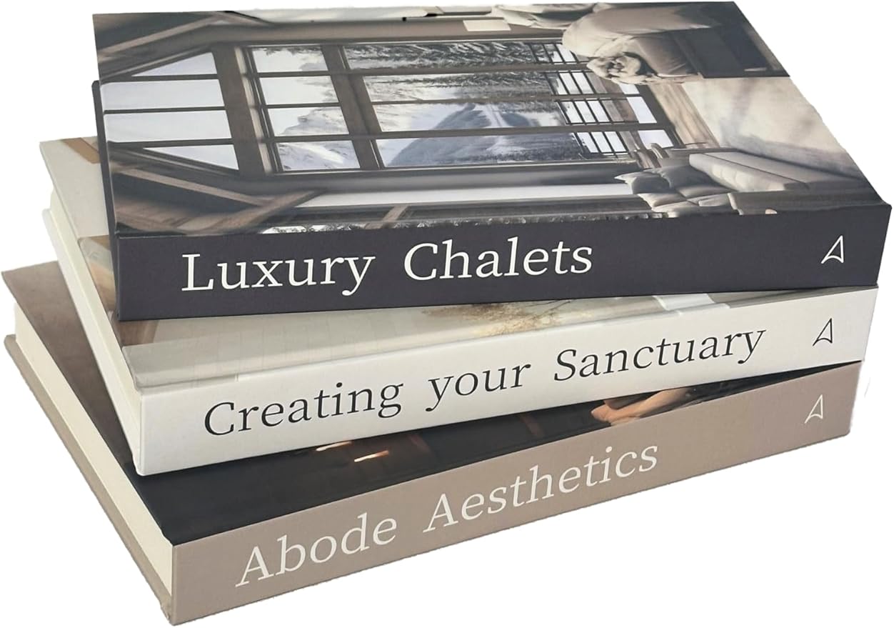 Array & Arrow Decorative Book Set of 3 for Home Decor | Hardcovered Book Set for Home Decor | Coffee Table Décor | Fake Books for Decoration | Faux Books for Decoration (Small - Blank Pages)