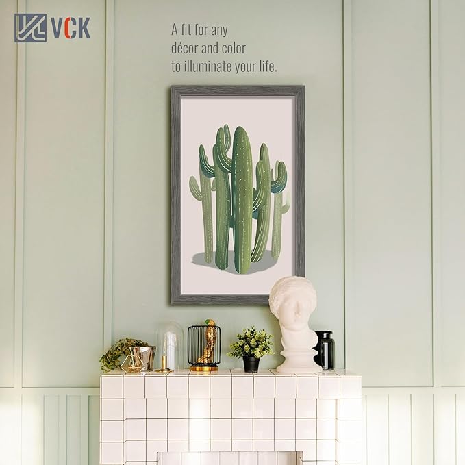 VCK 14x24 Frame 5 Pack, Gray Solid Wood Picture Frame, Exclusive Wood Grain, Wall Gallery Frame