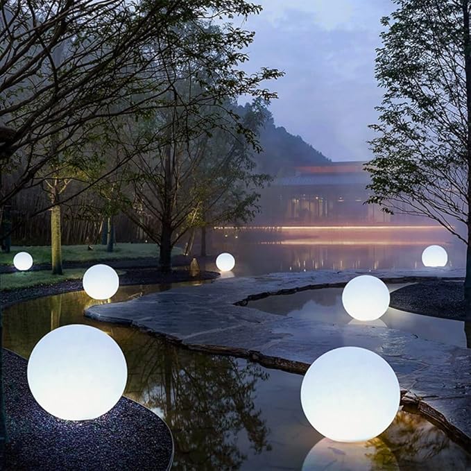 12-inch LED Glowing Ball Light w/Remote, LED Globe Orb Night Light Mood Lamp for Kid Adult, Rechargeable Dimmable RGB Color Changing Glowing Orb, Waterproof Light Up Ball for Garden Patio Party Decor