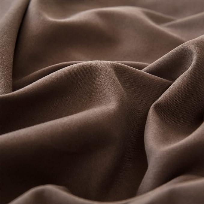 Pureant Brown Comforter Sets California King Solid Mocha Coffee Bedding Comforters Cal King Cotton Women Men Plain Dark Color Quilts Adult Dark Brownness Modern Chestnut Comforters Pure Brown Bedding