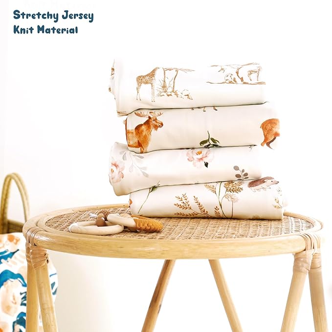GRSSDER Baby Blankets Super Soft Stretchy Jersey Swaddle Blanket 2 Pack for Baby Boys, Double Layer Reversible Receiving Blankets 34 x 44, Extra Large for Swaddling, Elk & Elk Animals