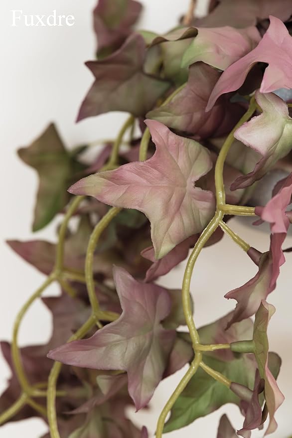 Fake Hanging Plant with Pot, 2 Pack Small Artificial Plants in Pot and Mini Faux Ivy Vines Hanging Plants for Shelves, Greenery Decor for Livingroom Room Wall Office Desk (Brown)