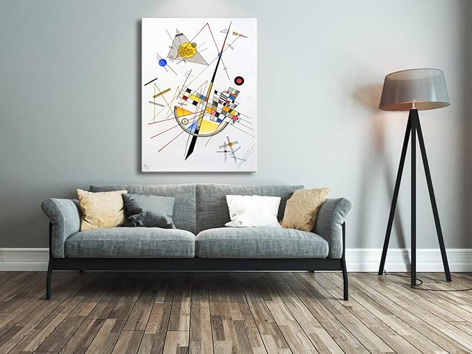 Wieco Art Canvas Prints Large Delicate Tension #85, 1923 by Wassily Kandinsky Abstract Classic Art Reproductions Canvas Wall Art for Home Decor Living Room and Wall Decorations