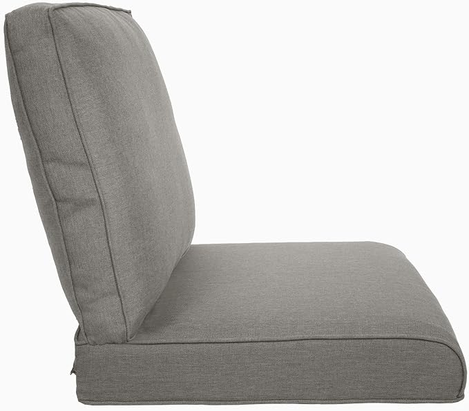 22x25/22x24 Outdoor Chair Cushions Set of 2 - High Back Deep Seat Water-Resistant Patio Wicker Chairs Cushion for Rattan Dining Rocker Glider Loveseat Couch Sectional Sofa - Grey/Classic