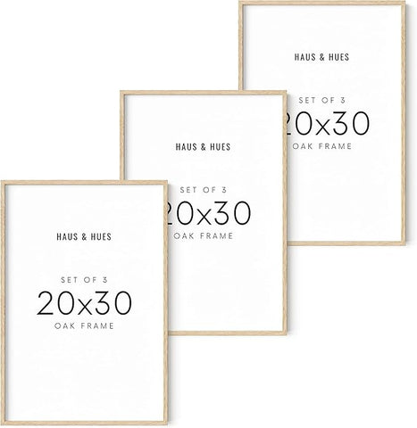 HAUS AND HUES 20x30 Picture Frames - Set of 3: Beige Framed Poster Frames