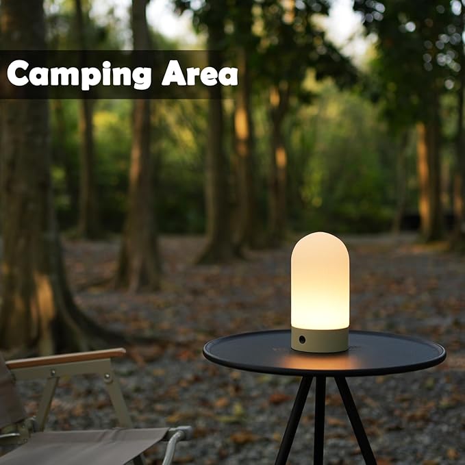 Battery Operated Shower Lamp Waterproof, Small Portable Cordless Table Lamp Rechargeable, Touch Dimmable Mood Light for Home/Patio/Dining/Outdoor (Orange)