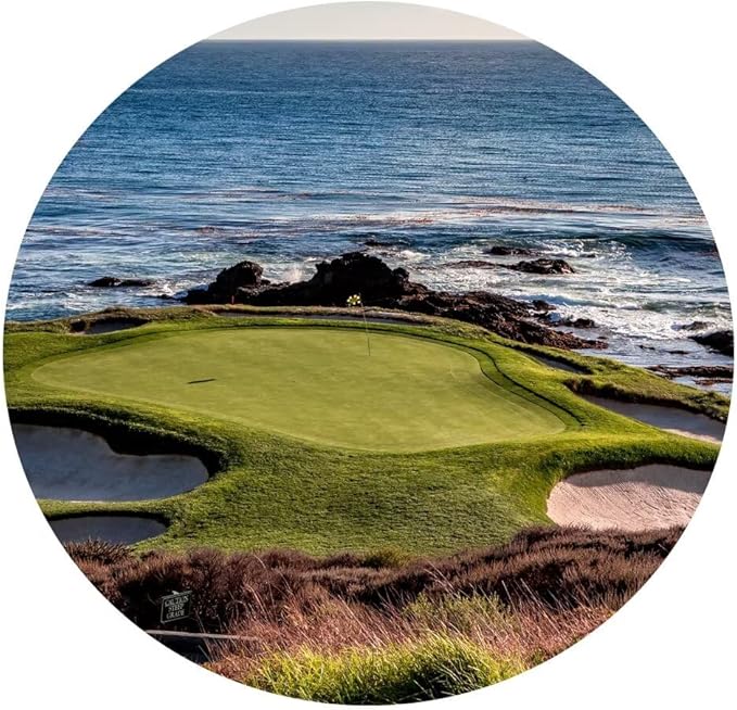 chenchenArt California Coastline Golf Course Wall Art Prints USA Golf Course Canvas Wall Decor for Living Room Bedroom Bathroom Home Decorations Painting Framed Ready to Hang(24''H x 36''W)