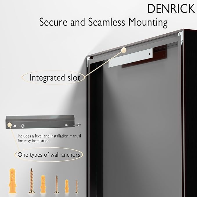 DENRICK Black Framed Mirror for Bathroom 48 x 30 Inch Matte Black Bathroom Mirrors, Mirror, Metal Farmhouse Mirrors (Horizontal/Vertical)