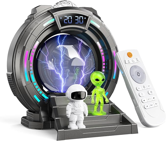 G1 Galaxy Projector with Plasma Ball, Sleep Aid Light for Kids with Aurora Northern Lights, Built-in White Noise, Music Playback, Alarm and Remote Control, Star Lights for Bedroom Decor&Gift