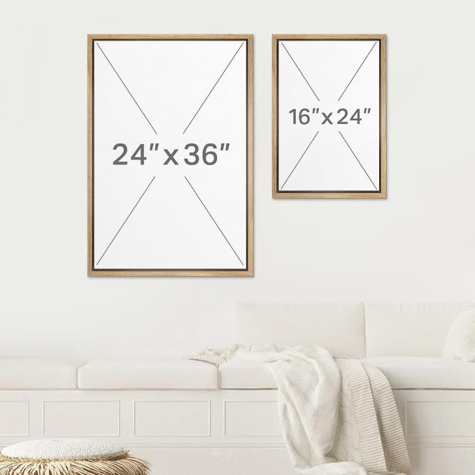 SIGNWIN Framed Canvas Print Wall Art Set Industrial Grunge White Gray Landscape Shapes Abstract Illustrations Modern Art Decorative Nordic Zen for Living Room, Bedroom, Office - 16"x24"x3 Natural