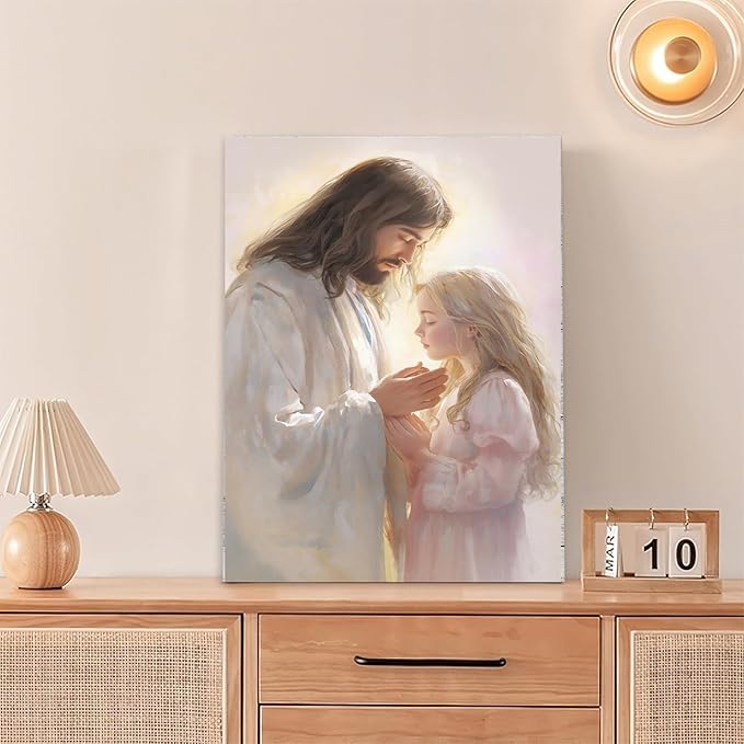 Christian Wall Art Print, Religious Scripture Biblical Decor, Faith-Based Inspirational Landscape with Cross, Digital Printed Canvas Poster for Church, Home Chapel, Prayer Room Decor