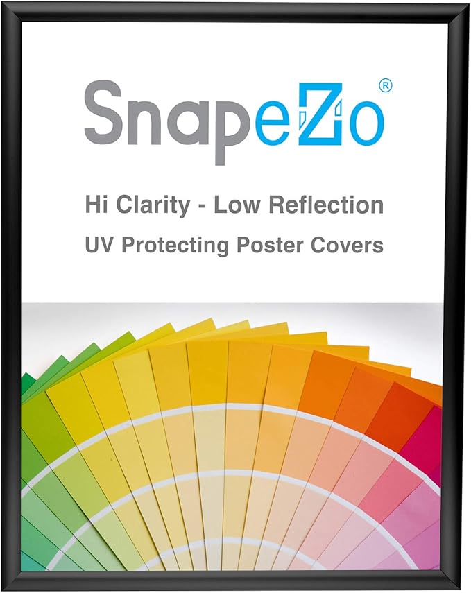 SnapeZo Poster Frame 20x26 Inches, Black 1 Inch Aluminum Profile, Front-Loading Snap Frame, Wall Mounting, Sleek Series