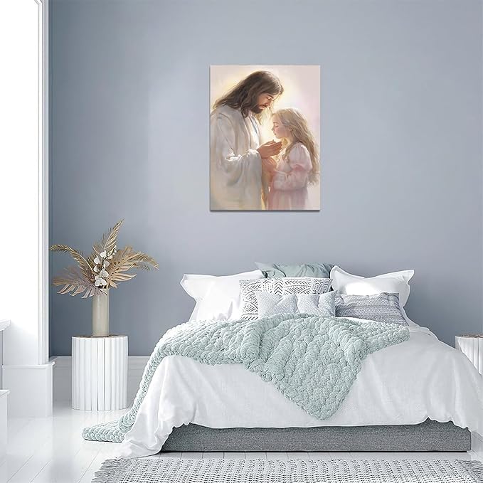 Christian Wall Art Print, Religious Scripture Biblical Decor, Faith-Based Inspirational Landscape with Cross, Digital Printed Canvas Poster for Church, Home Chapel, Prayer Room Decor