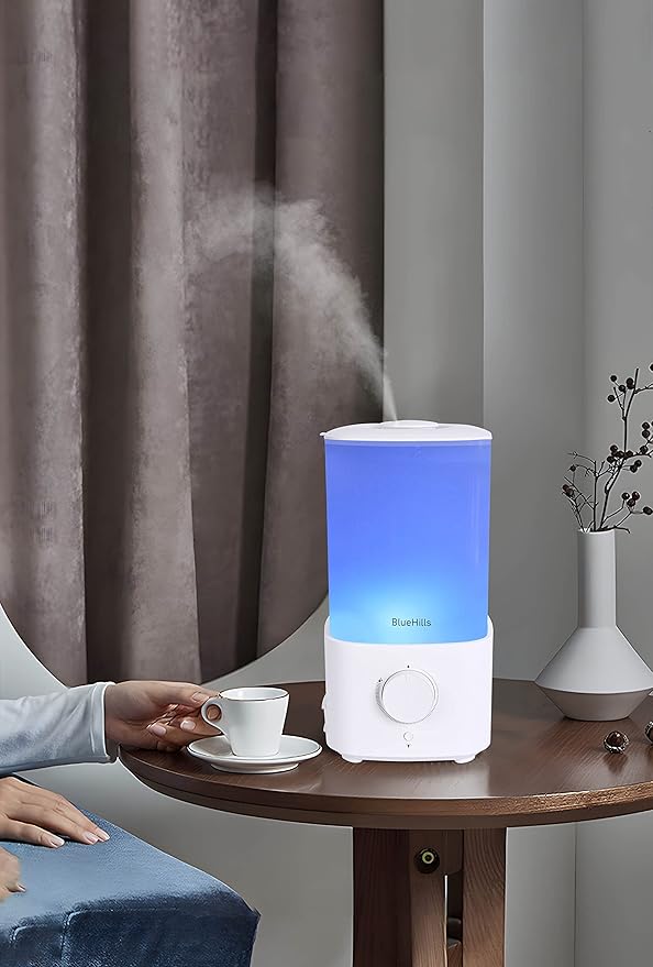 BlueHills Premium 2300 ML XL Large Essential Oil Diffuser Humidifier Combo for Large Room Home Huge Coverage Area 2 Liter Extra Big Capacity Huge Diffuser with Décor LED Lights Square White - L001