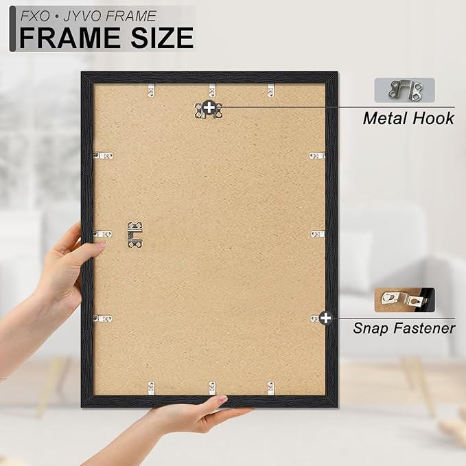 Engineered Wood 15x21 Picture Frame Set of 6, Black Frame for 15 x 21 Inch Picture Poster Photo, Light Weight 15 by 21 Frame with Wood-grain for Wall - 6 Pack/Black/15 x21