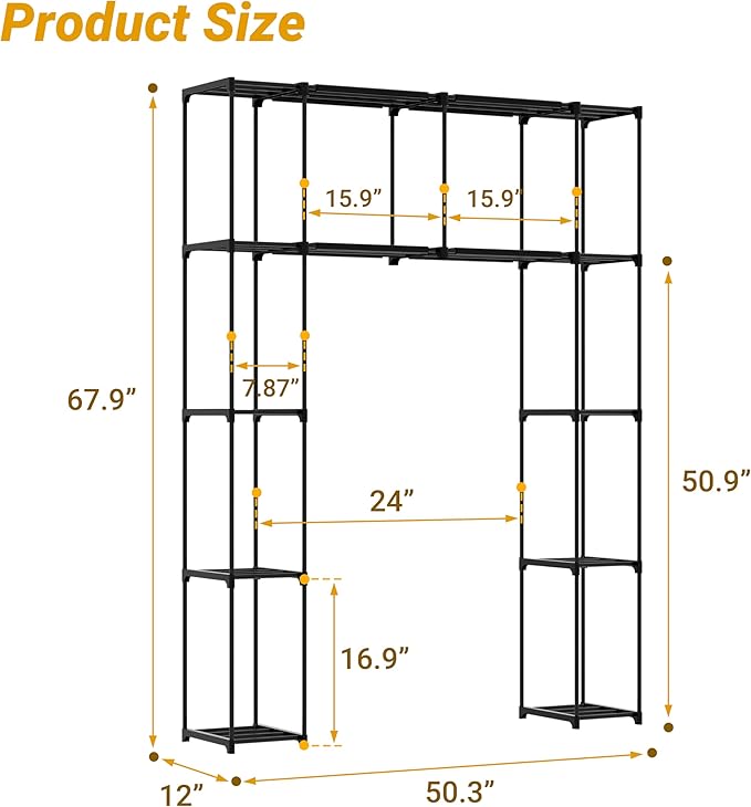 PPN Over-The-Toilet Storage Cabinet Premium Bathroom Organizers Solution for Small Spaces Black Bathroom Shelf Accessories Freestanding Shelves Towel Storage and Decorative Shelving Units Large