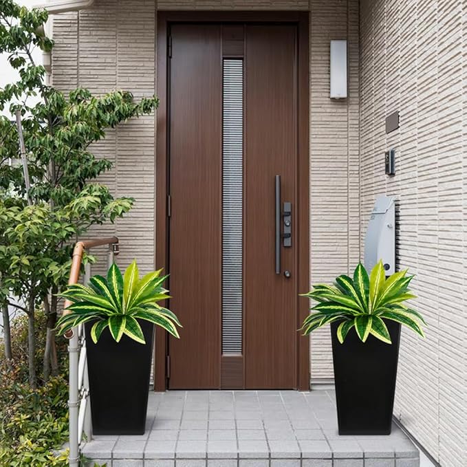 Melorca&Guilla Artificial Ferns for Outdoors,2PCS 35" Diam 30 Leaves Large Fake Ferns,Faux Ferns Outdoor for Shop Garden Office Porch Windowsill Entrance Home Décor