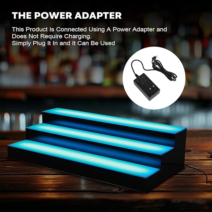 GCCSJ LED Lighted Liquor Bottle Display, RF Remote LED Liquor Shelves with 16 Static Colors,Home Bar Liquor Bottle Accessories Acrylic Shelf, 3 Tiers 16 Inch