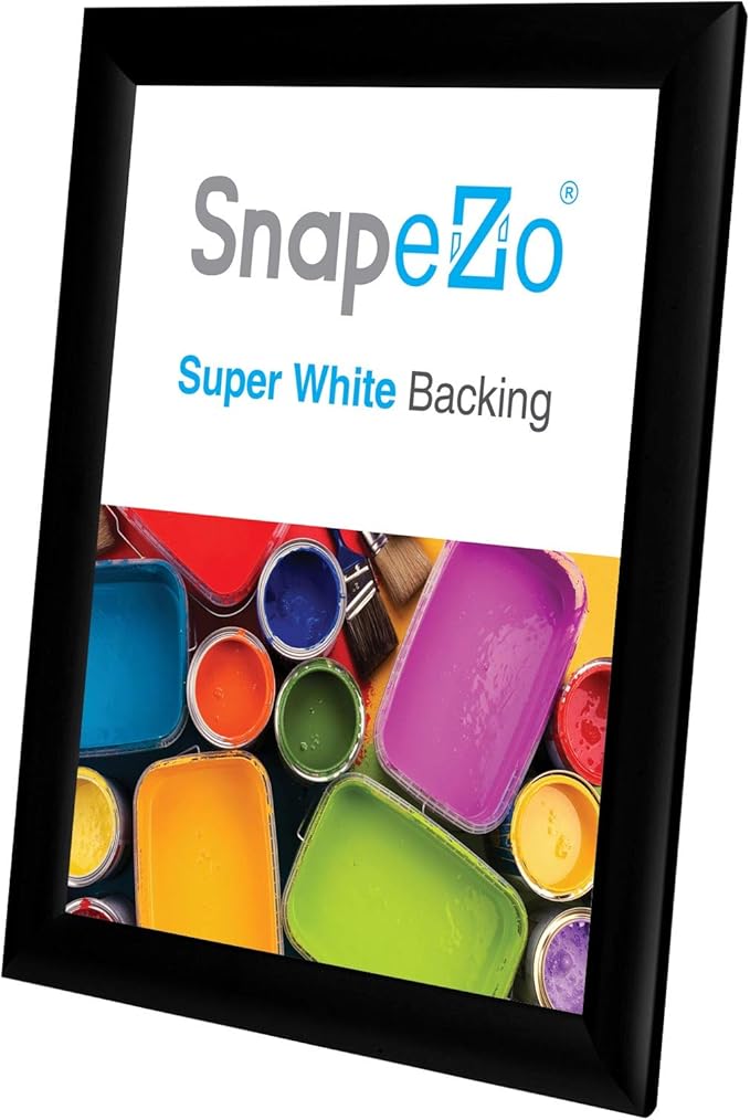 SnapeZo Diploma Frame 11x14 Inches, Black 1 Inch Aluminum Profile, Front-Loading Snap Frame, Wall Mounting, Sleek Series