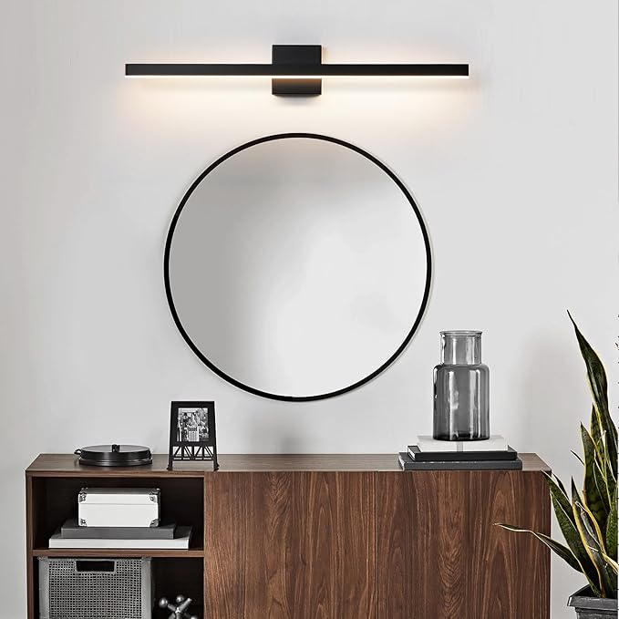 KAISITE Modern Bathroom Vanity Light - Black LED Bar Vanity Light Fixture Over Mirror, 32 Inch, Dimmable, 5CCT
