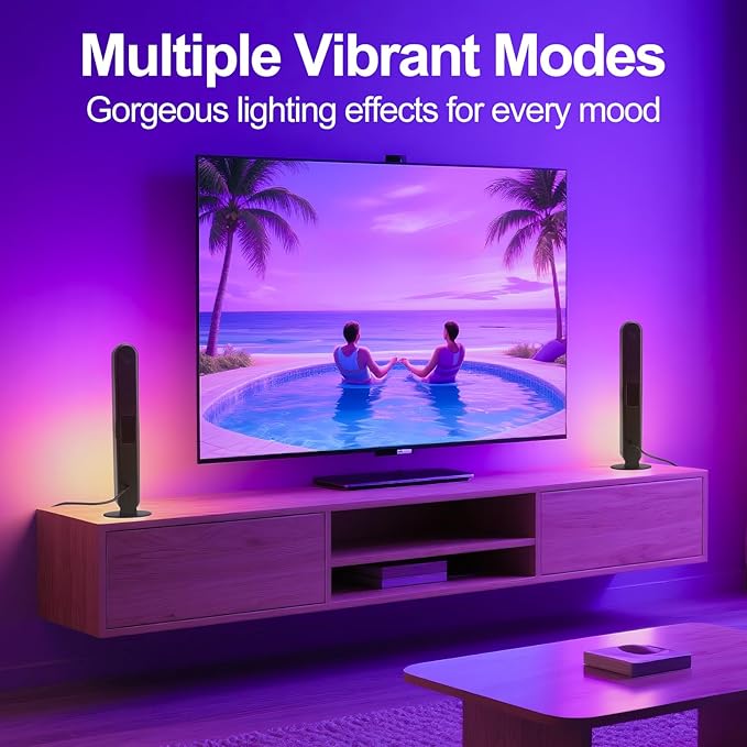 RGB Light Bar,Smart LED Light Bar for Room,16 Million Colors,Three Control Modes,Dynamic Music Sync Mode,213 Preset Modes,USB Interface