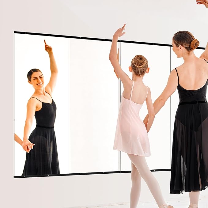 Home Gym Mirror for Wall,Mirror Full Length,60x25x2PCS,Glass Frameless Body Large Mirror for Home Gym,Workout,Bedroom,Garage