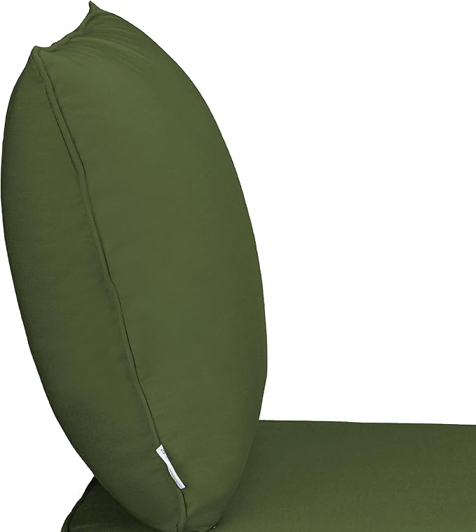UIXE 24.5" Deep Seat Outdoor Cushion Set with Back Pillows, Patio Furniture Cushions, Sectional Sofa Bistro Chair Cushion - Green, Set of 6