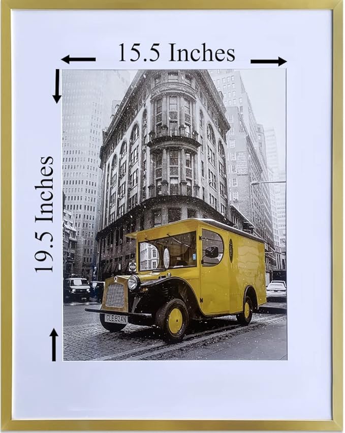 Art Emotion Gold Picture Frame Set - 20x24 Frame with Mat for 16x20 Picture or 20x24 Without Mat, Versatile Horizontal and Vertical Display for Wall - Pack of 4.