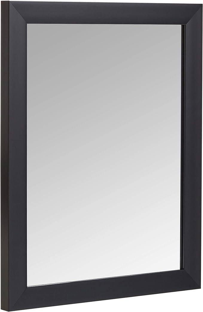 Amazon Basics Rectangular Wall Mount Mirror 16" x 20" - Standard Trim, Black