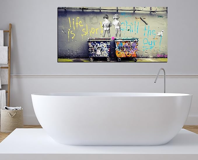 Graffiti Wall-Art - Large Abstract Art Wall Decor - Canvas Wall Art for Living Room Ready to Hang Size 59" x 29"