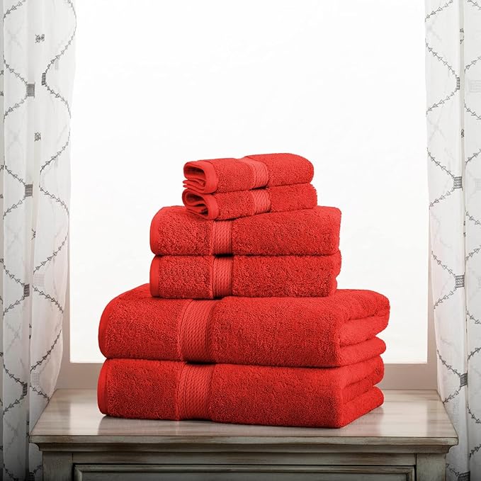 BLUENILEMILLS BNM Premium Quality Egyptian Cotton Towels, 6-Piece Ultra-Soft Bathroom Towels |Super Soft Bath Towel| Hypoallergenic Hand Towel| Face Towels| Quick Dry, Saloon Hotel & Spa